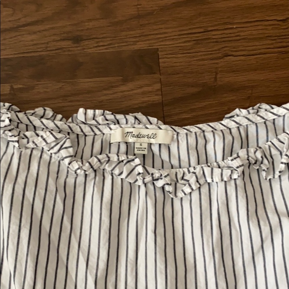 MADEWELL TIE SHOULDER RUFFLE TOP - Picture 2 of 4